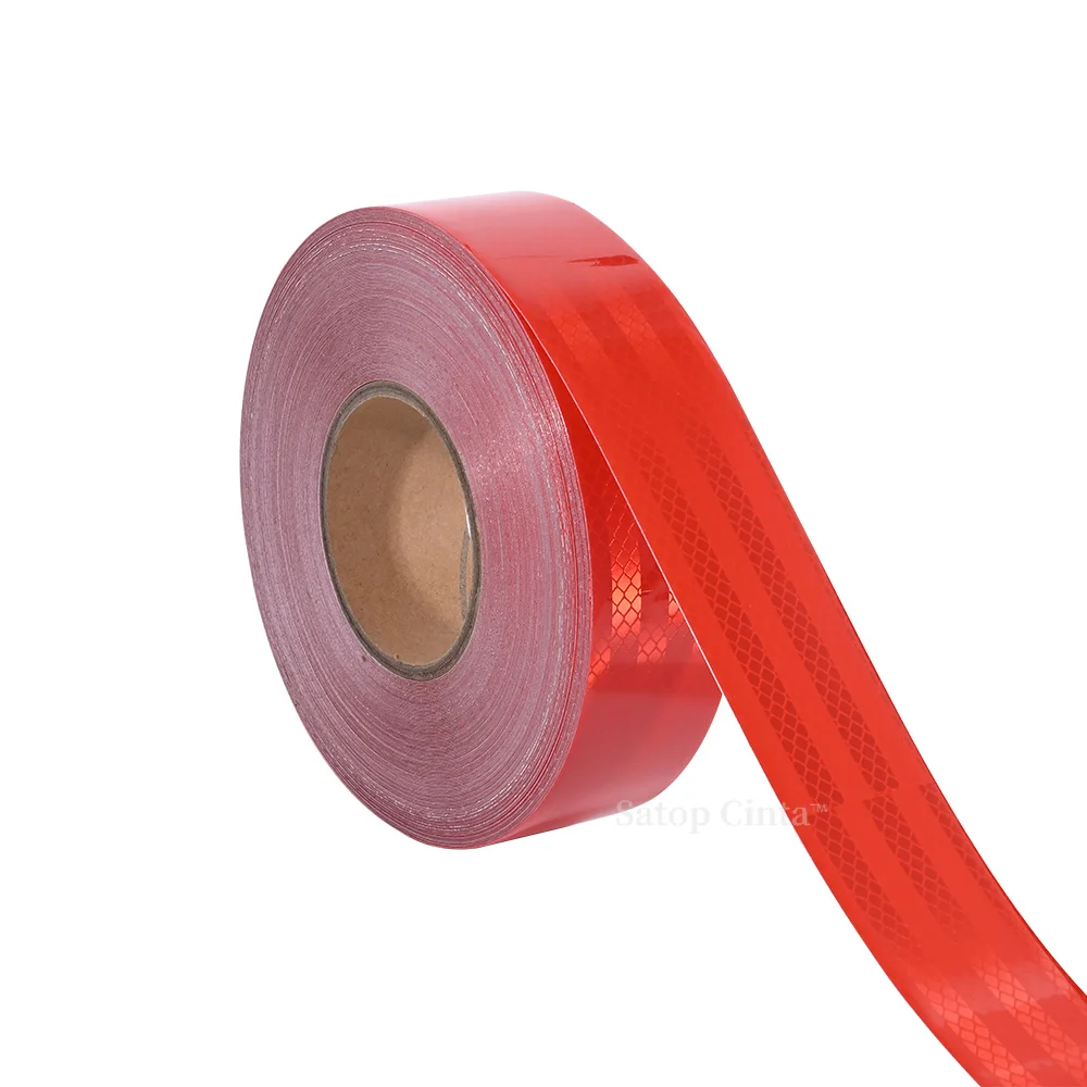 2''X32Ft High Conspicuity Reflective Tapes Red Self-Adhesive Waterproof Reflector For Things Car Stickers For Bike Vehicle Truck