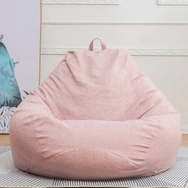 Sofa-Cover Large Small Lazy Bean Bag Sofa Chairs Cover Without Filler Linen Cloth Lounger Seat Bean Bag Pouf Puff Couch