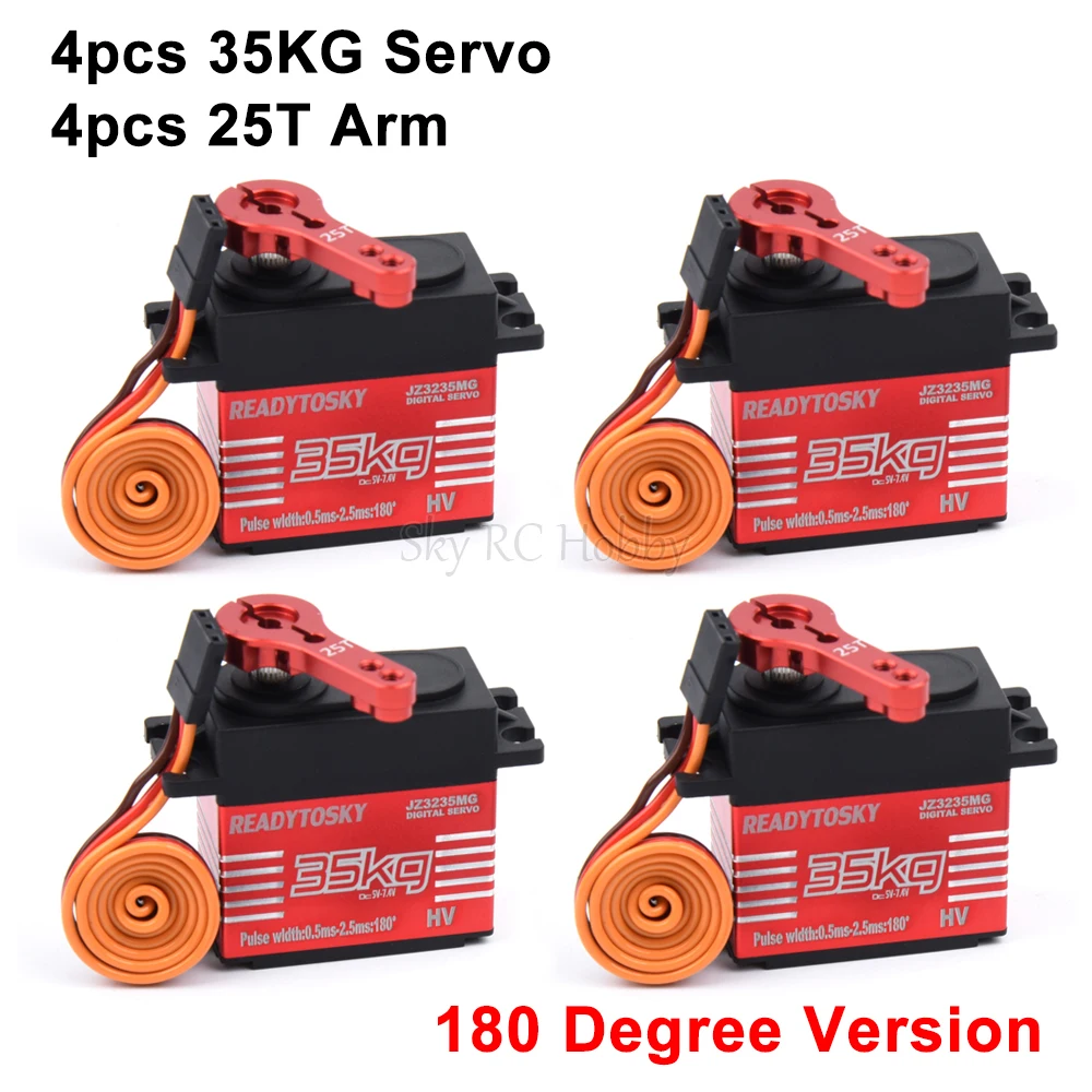 Waterdichte 20KG 25KG 30kg 35kg 40KG 60KG Servo's 180 270 360 Graden Grote koppel Digitale Servo Metalen Tandwielen 25T Arm Voor RC Auto