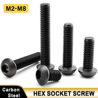 10-200pcs Hexagon Hex Socket Head screw ISO7380 M2 M2.5 M3 M4 M5 M6 M8 Black Grade 10.9 Steel Button Head Allen Bolt Screws
