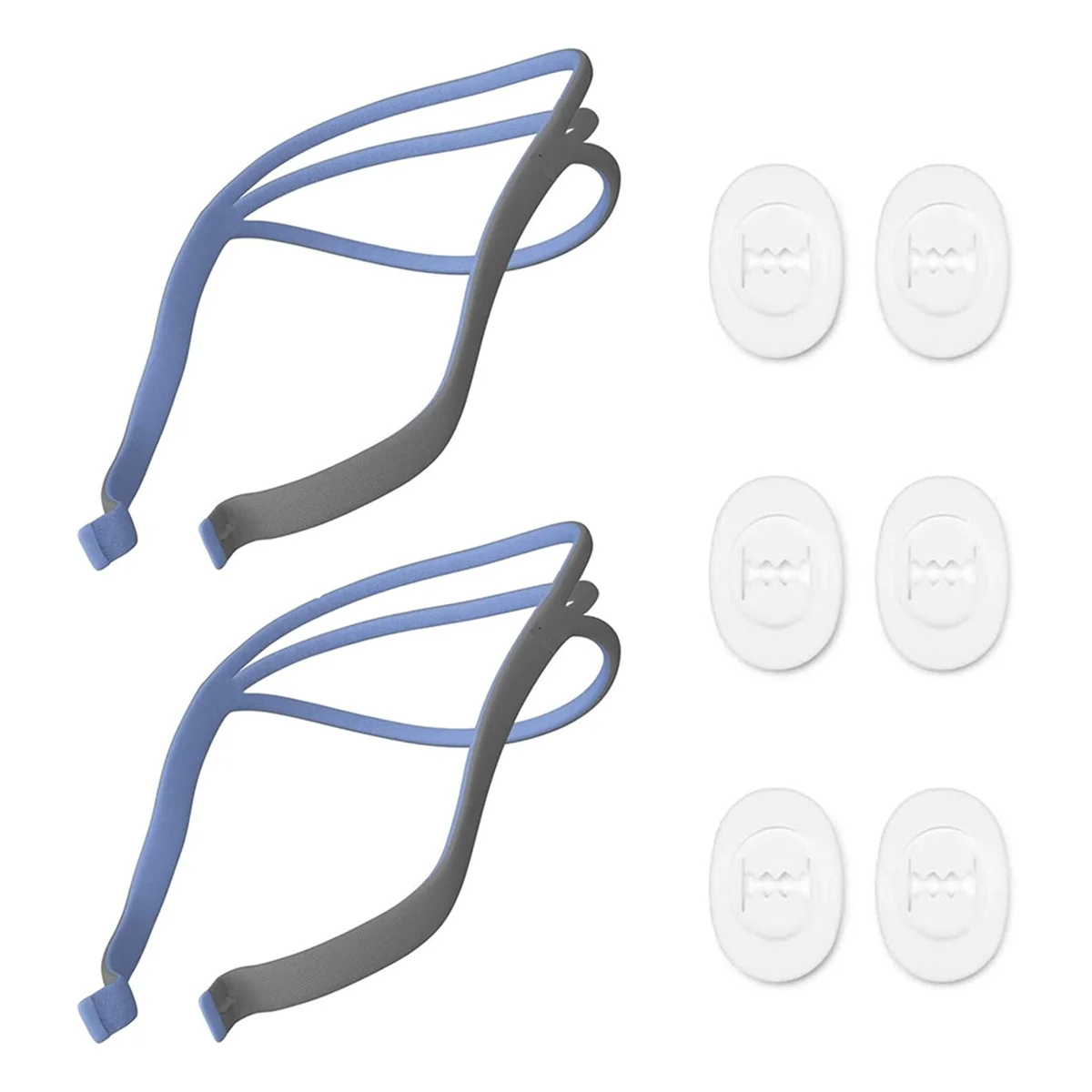 ABGN 2 حزمة P10 استبدال أغطية الرأس CPAP، أغطية الرأس لوسادة الأنف P10 CPAP قناع الأشرطة 6 مقاطع التعديل