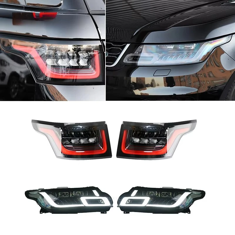 Front Headlight Assembly LED Head Lamp Rear Light for ‘Range Rover Sport L494 2014-2017 Upgrade 2018 Sport Headlight & Taillight