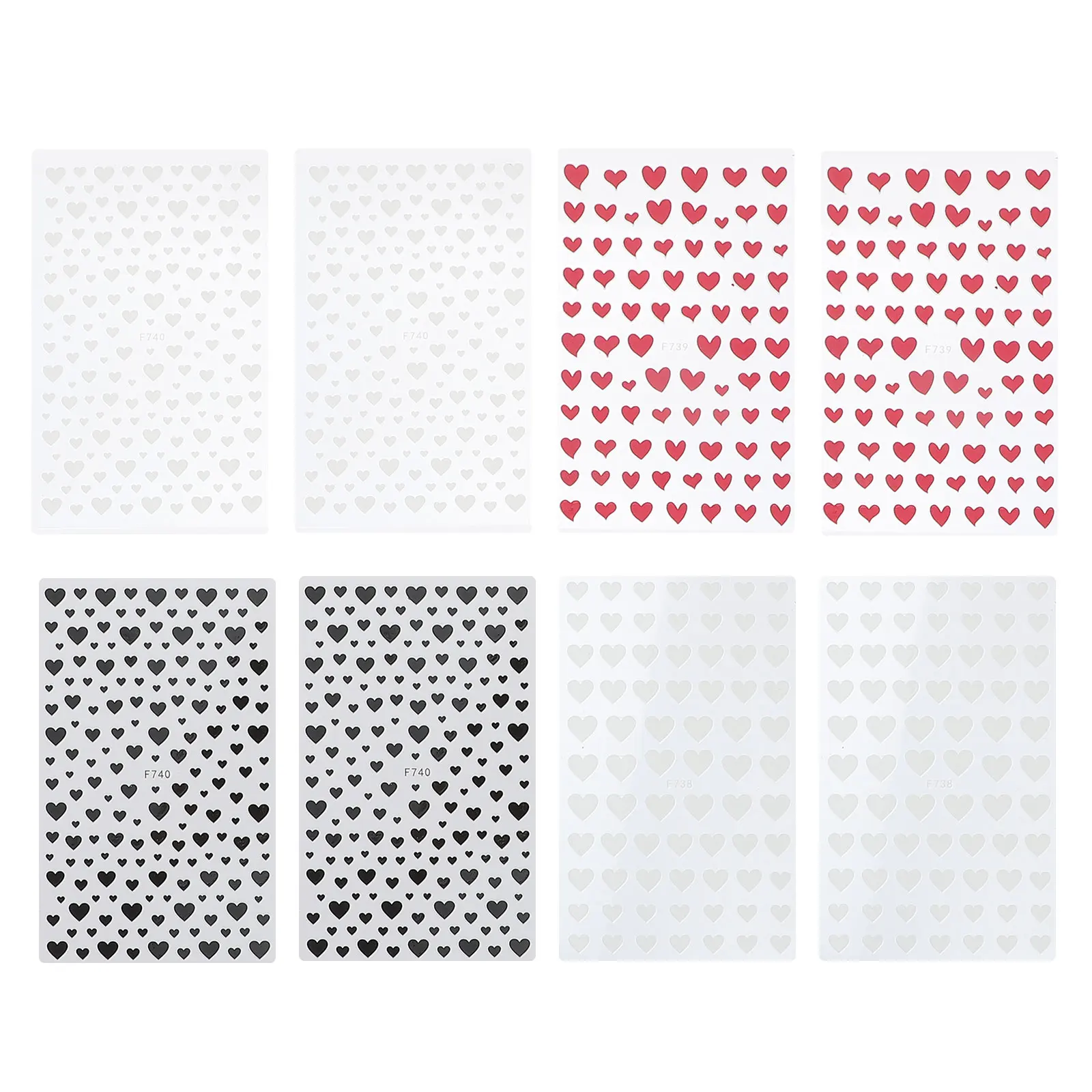 

8 Sheets Heart Nail Art Stickers Decals Romantic DIY Nail Sticker for Manicure Valentine Wedding Party Holiday