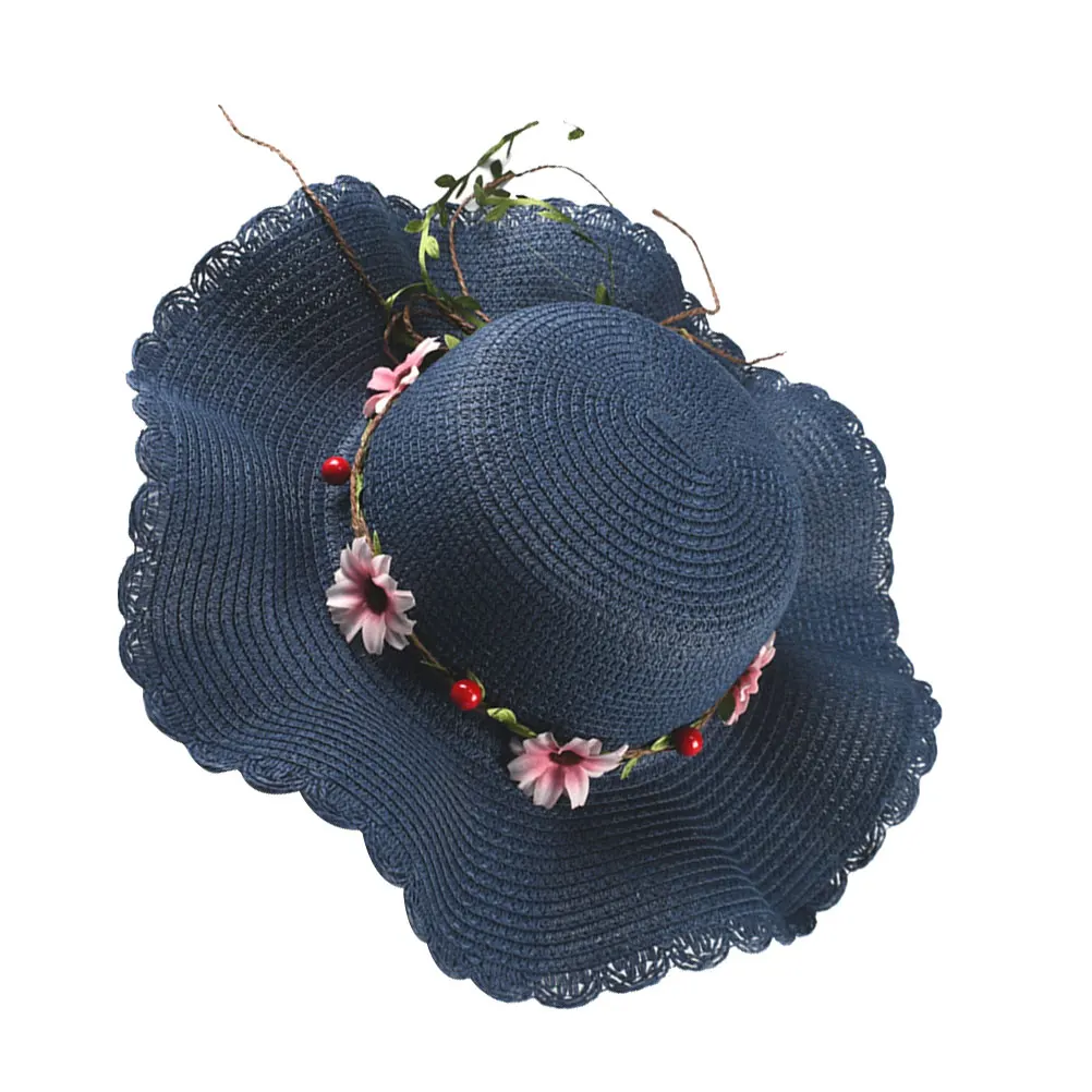 

1Pc Beach Straw Hat Wide Brim Sun Block Hat Party Straw Woven Hat Fisherman Sun Protection Hat for Travel Vacation Party Size (N