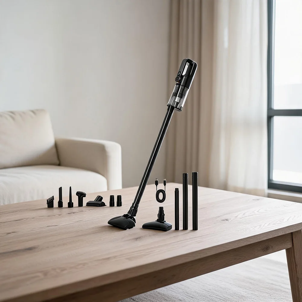 Grey 2 Piece Cordless Vacuum Extension Wand and Floor Brush Set Easy Installation Standard Interface Compatibility