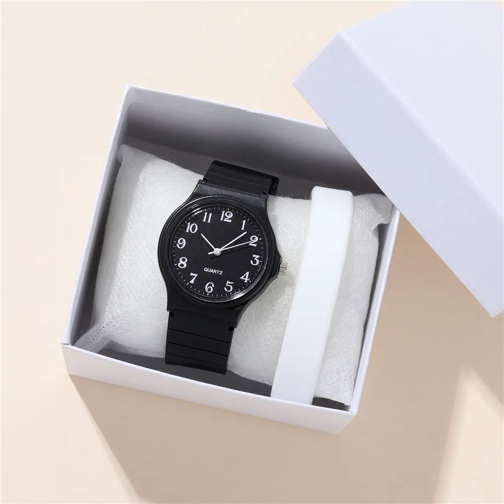 2pcs/set student Sports watch For Children minimalism Quartz Watch