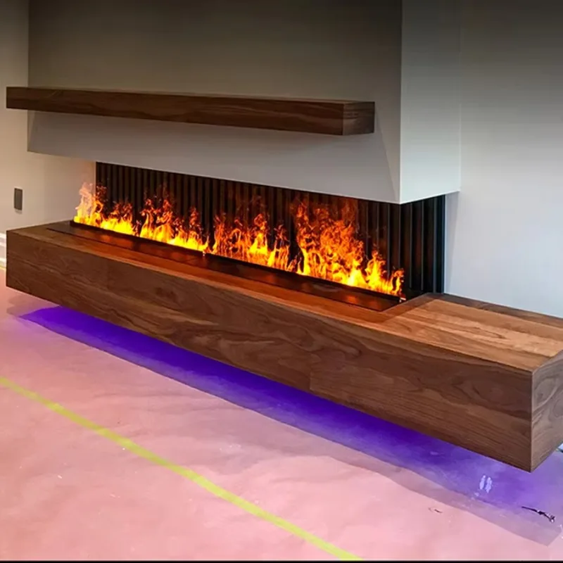 Modern Built-In Water Vapor China Electric Fireplace with Realistic Flame Effect and Remote Control