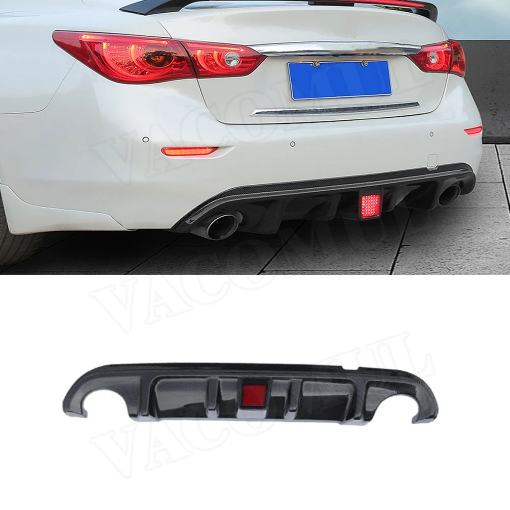 

VACOMUL ABS Rear Bumper Diffuser Lip Spoiler For Infiniti Q50 Base Sport 2014-2017 With Middle LED Light Rear Bumper Diffuser