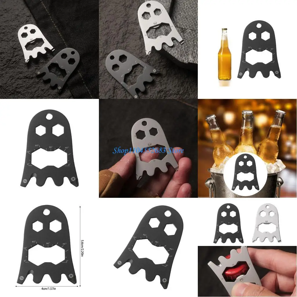 

Y6GD Lightweight Ghosted Themed Multiple Tool Keychain Stainless Steel For Outdoor 22g