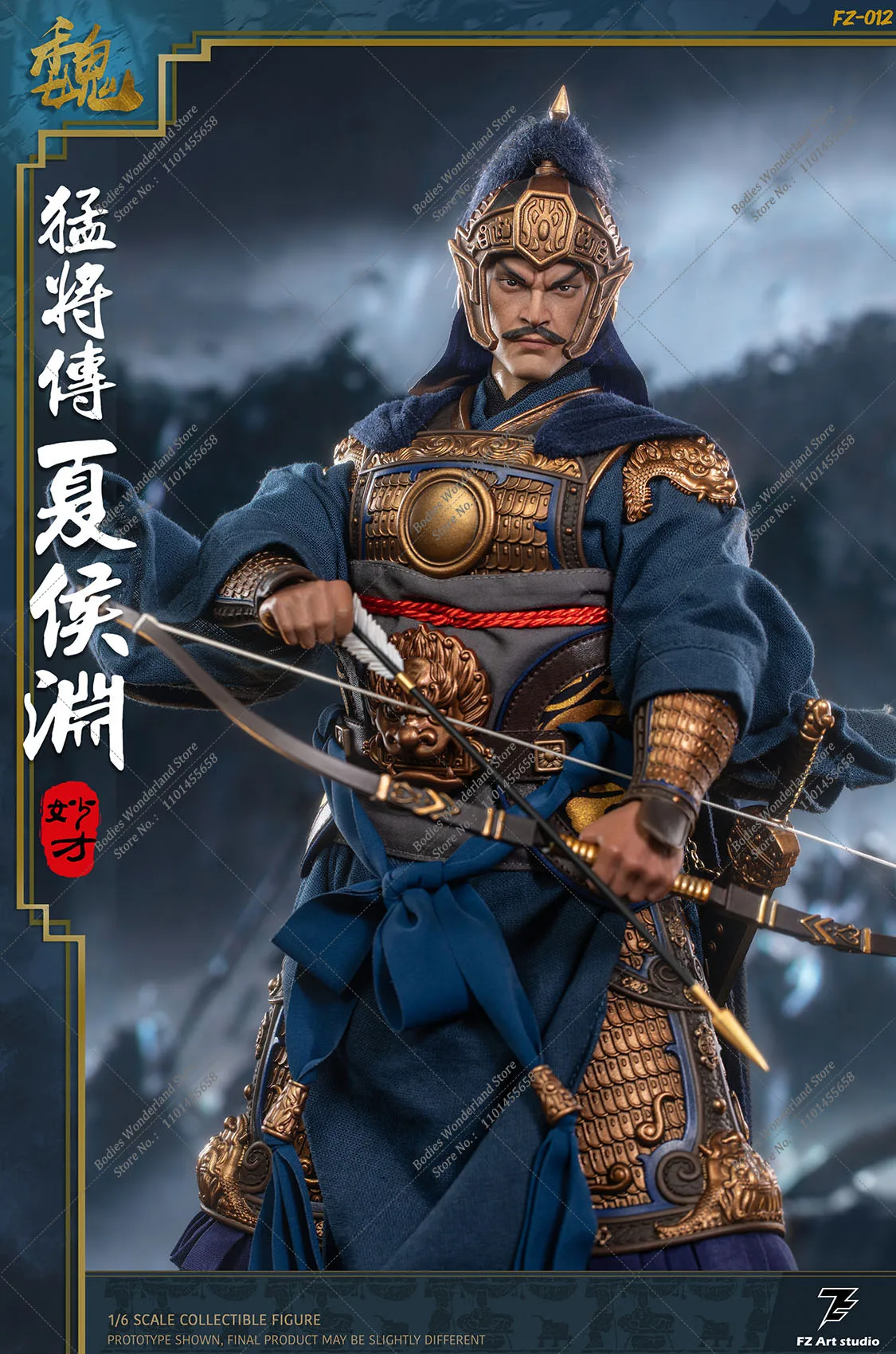 FZ Art studio FZ011 FZ012 1/6 Scale Moushouden Xiahou Yuan Dianwei 2.0 WF 12'' Action Figure with Double Head Model Toys