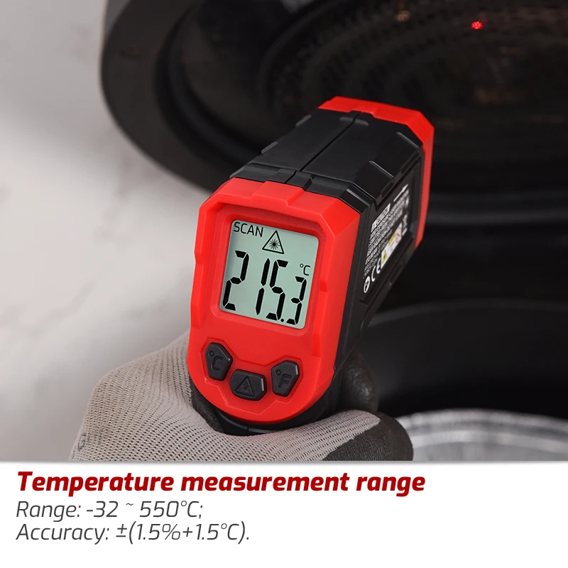 TA600A+/TA600B+  Infrared Thermometer -32~550℃ HD Color Screen Non-contact Laser Temperature Measurement Tool