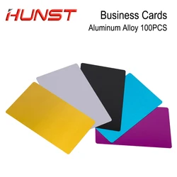 100pcs/Lot Multicolor Business Card Smooth Blank Name Cards Aluminium Alloy Metal Sheet Debugging Laser Engraved Marking Machine