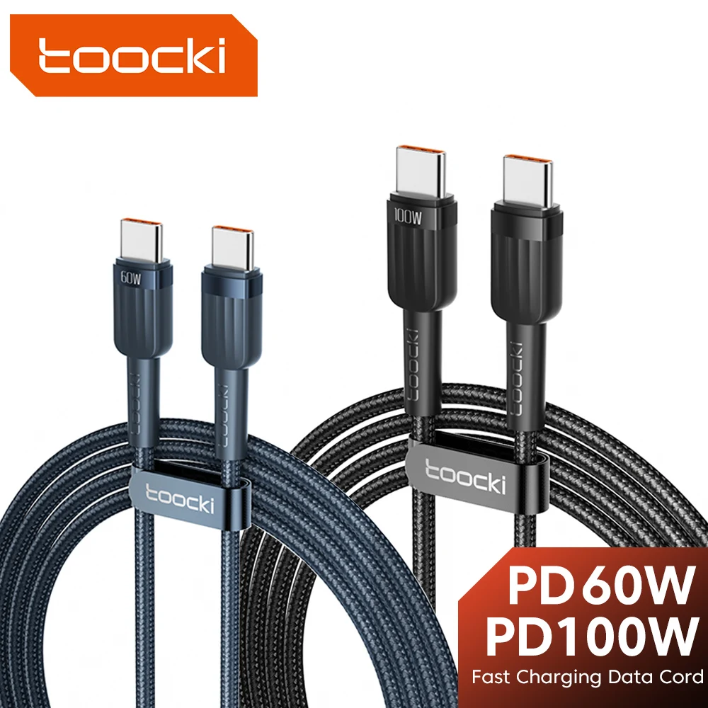 Toocki 100W USB C to Type C Cable PD60W USB C Cable for Xiaomi 12 POCO Realme Samsung 5A Fast Charger Type C for Macbook Laptop