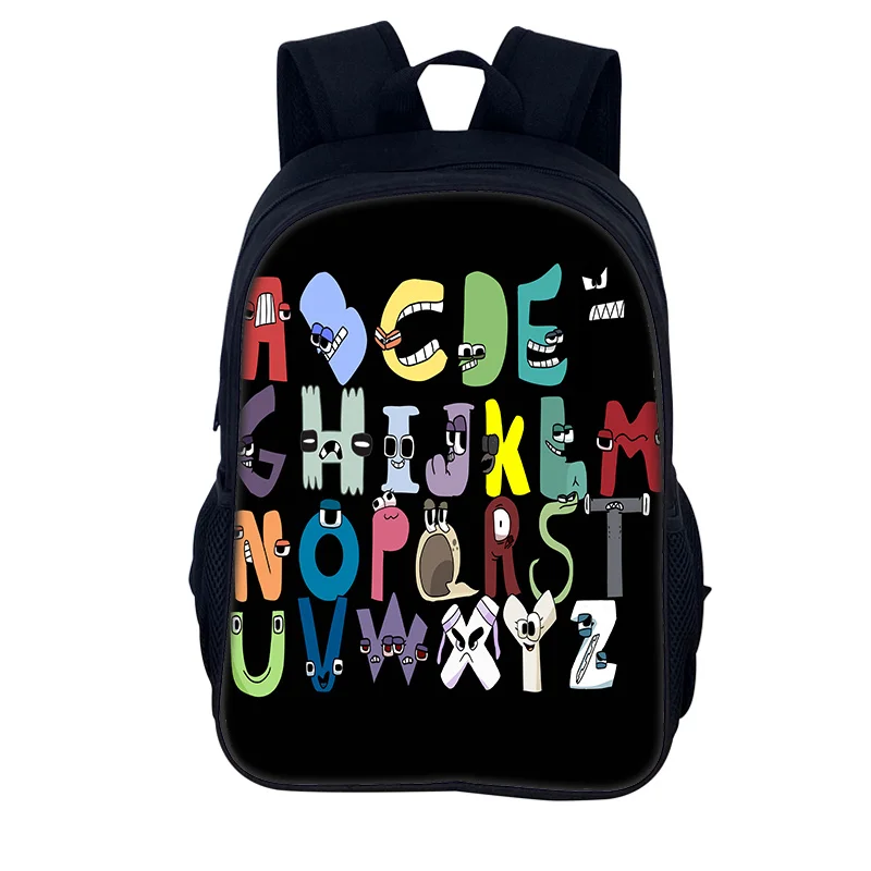 Schoolbag Boys Girls Kindergarten Bag Cartoon Latter Print Kids Backpacks Softback Toddler Back Pack Game Alphabet Lore Backpack