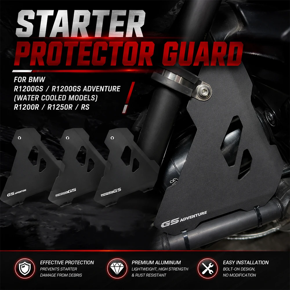 

R1200GS R1250GS Motorcycle Starter Protector Guard For BMW R1200GS/Adv R1250GS R1200R/RS Water Cooled Models 2013+ Motorcycle