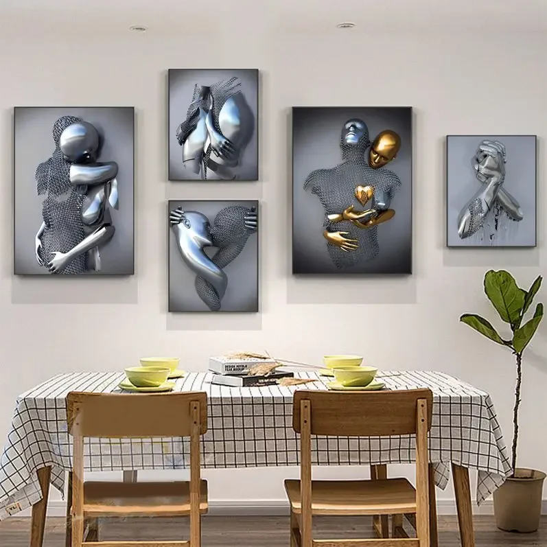 

Figure Statue Canvas Modern Vintage Posters Sticky Vintage Room Bar Cafe Decor Stickers Wall Painting