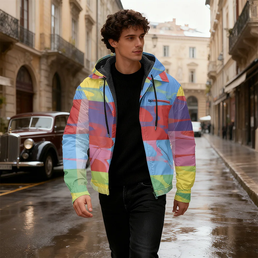 

Рождественская одежда, хлопковая куртка с капюшоном на молнии, праздничная мужская толстовка на молнии, зимняя одежда, повседневная толстовка на молнии