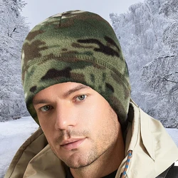 Camouflage Printed Camo Bonnet Hats Bike Cycling Running Jogging Skiing Beanies For Women Men Winter Warm Skullies Beanies Cap