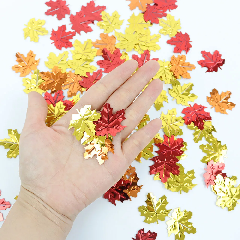 15g Herbst Glitzer Ahornblätter Konfetti Thanksgiving Dekor Pailletten Herbst Hochzeit Geburtstag Halloween Party Tischstreuer Konfetti – Detail 6