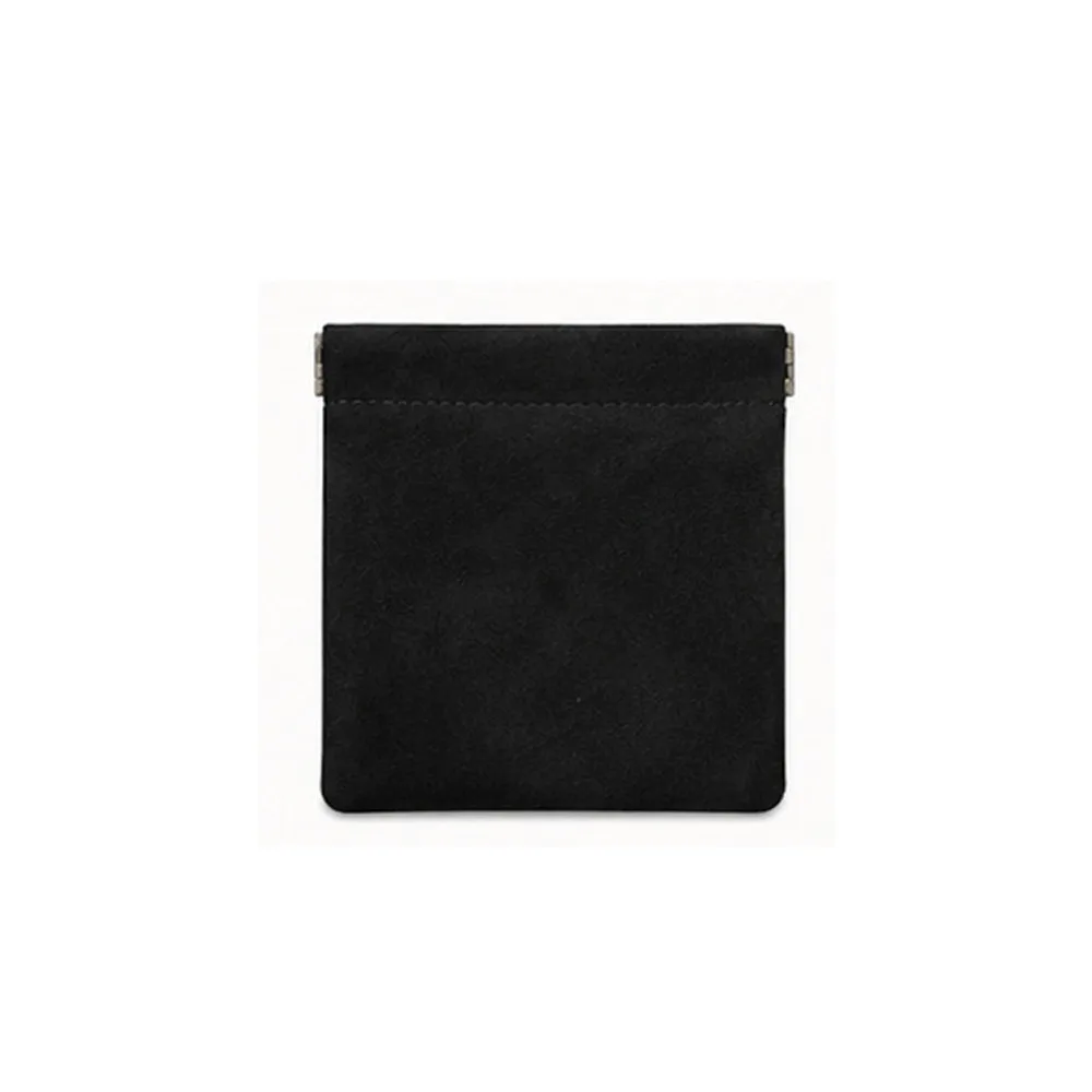 Automatic Spring Open Small Storage Pouch Self-Closing Suede Cable Organizer Mini Cosmetic Bag