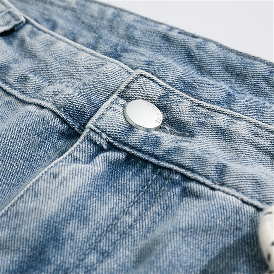 Harajuku Denim Shorts Men Fashion Casual Denim Shorts Summer Solid Color Short Pants Male Blue Shorts