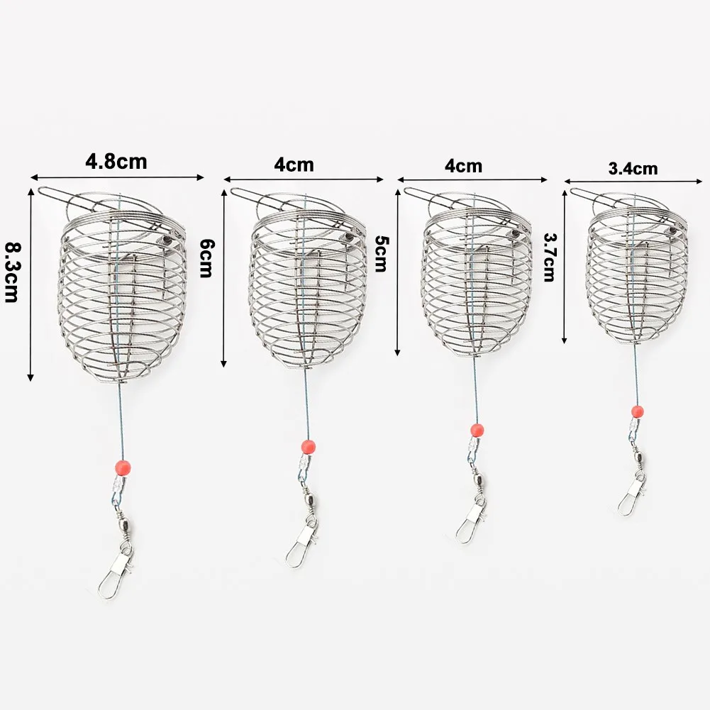 2/1PCS Stainless Steel Bait Cage Basket Feeder Holder Fishing Lure Cage Fishing Gear Accessories Fishing Tools 낚시용품