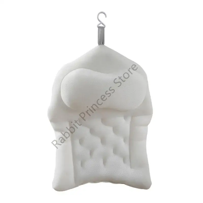 

BX0F Spa Bathtub Pillow Cushion Headrest NonSlip Polyester Neck Comfort Fast Mount