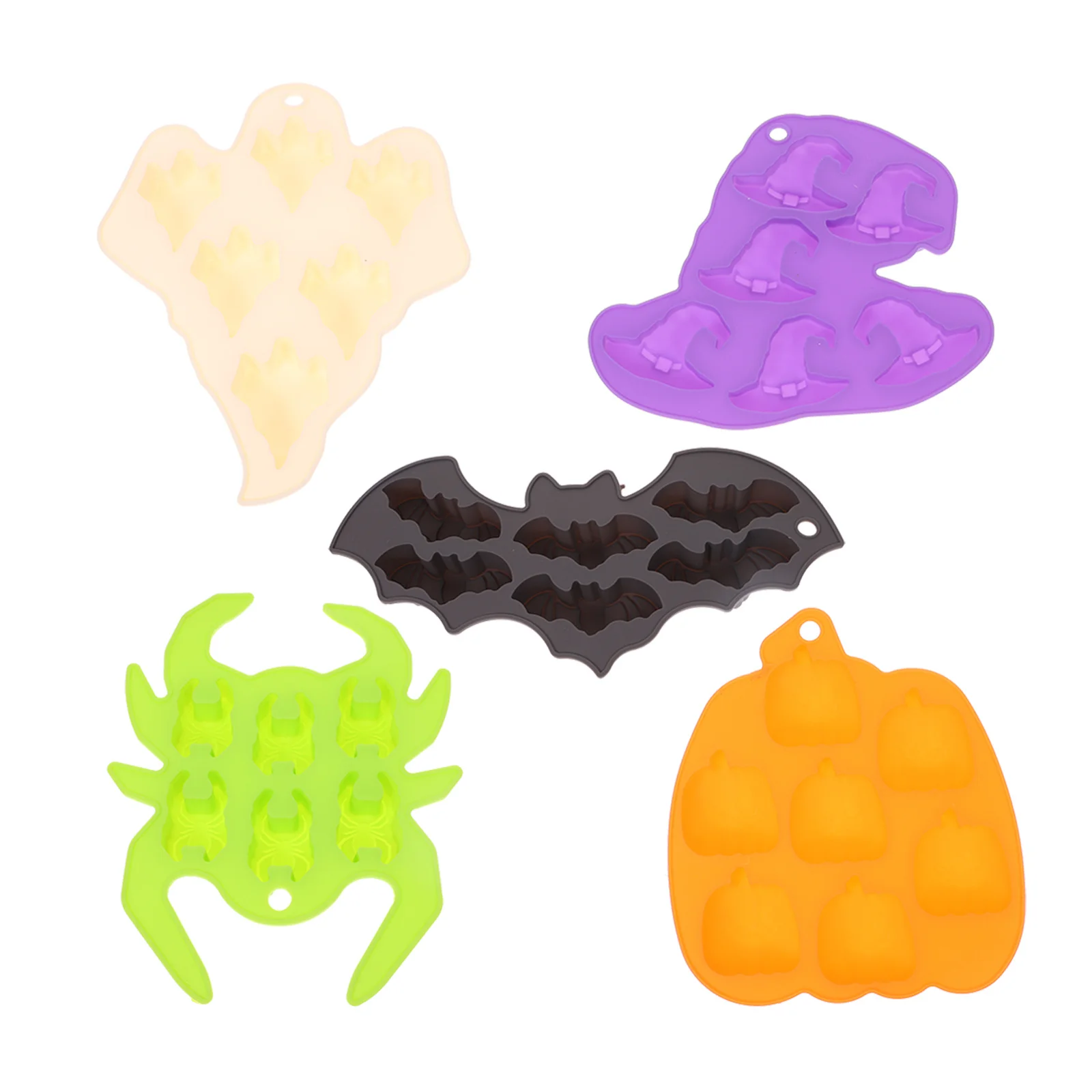 

5pcs Silicone Baking Molds Halloween Cake Mold For Desserts Chocolate Diy Party Decoration Supplies Kitchen Tools