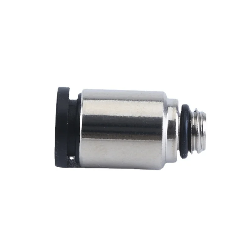 POC3/4/5/6mm-M3/M5/M6 01 Mini Pneumatic Fittings Round Thread Straight Through Air Pipe With Hexagonal Hole Micro