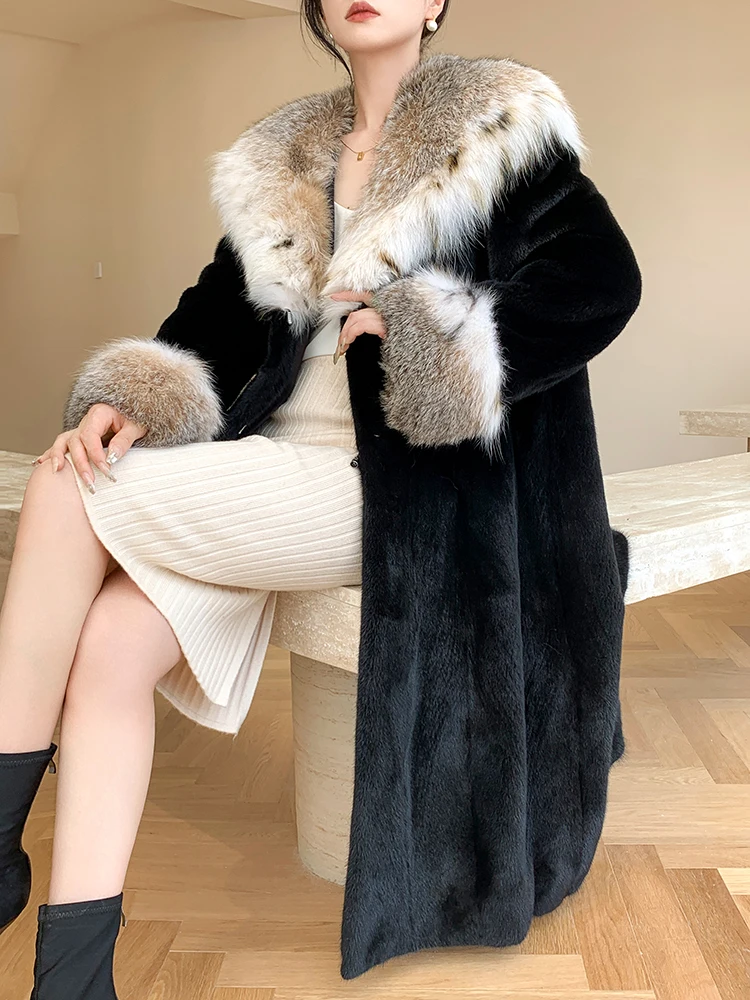 Fangtai 2023 Fashion New Winter Warm Luxury Natural Real Mink Fur Coat Women Plus Size giacca di pelliccia spedizione gratuita offerta speciale