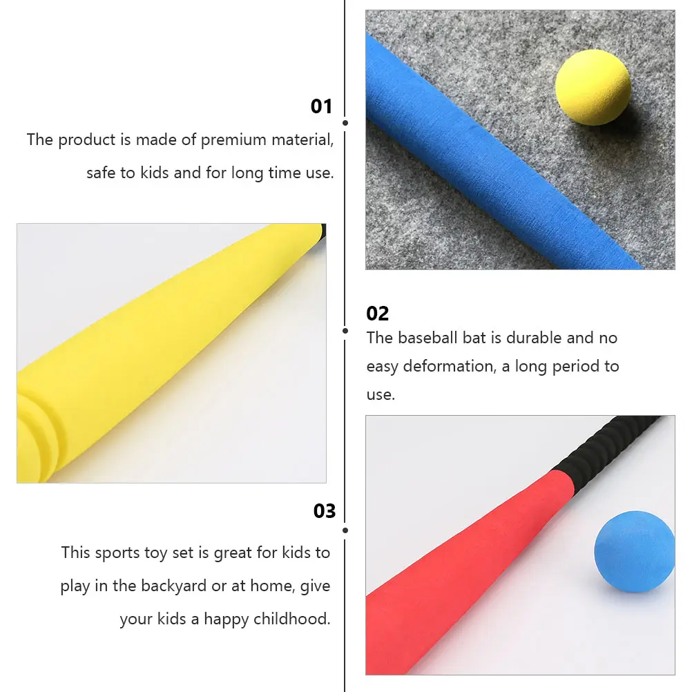 2pcs Kids Durable Outdoor Sports Kids Practice Random Color Baseball Baseball Toy Set Set Children Playthings