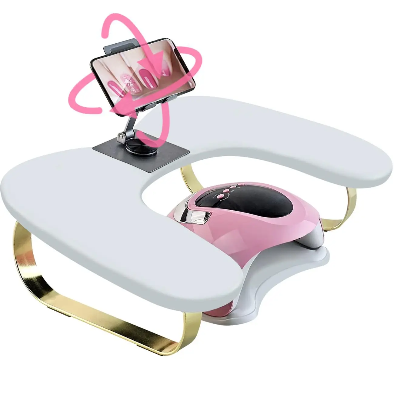 ネイルアートハンドピロー美容院ソリッドカラーマニキュアアームレストパッド携帯電話ホルダー付き防水