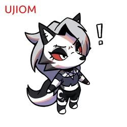 UJIOM 13cm × 10cm Adorable Helluva Boss Loona Funny Wall Stickers Simple Cartoon Character Decals Amazing Kids Room Wallpapers
