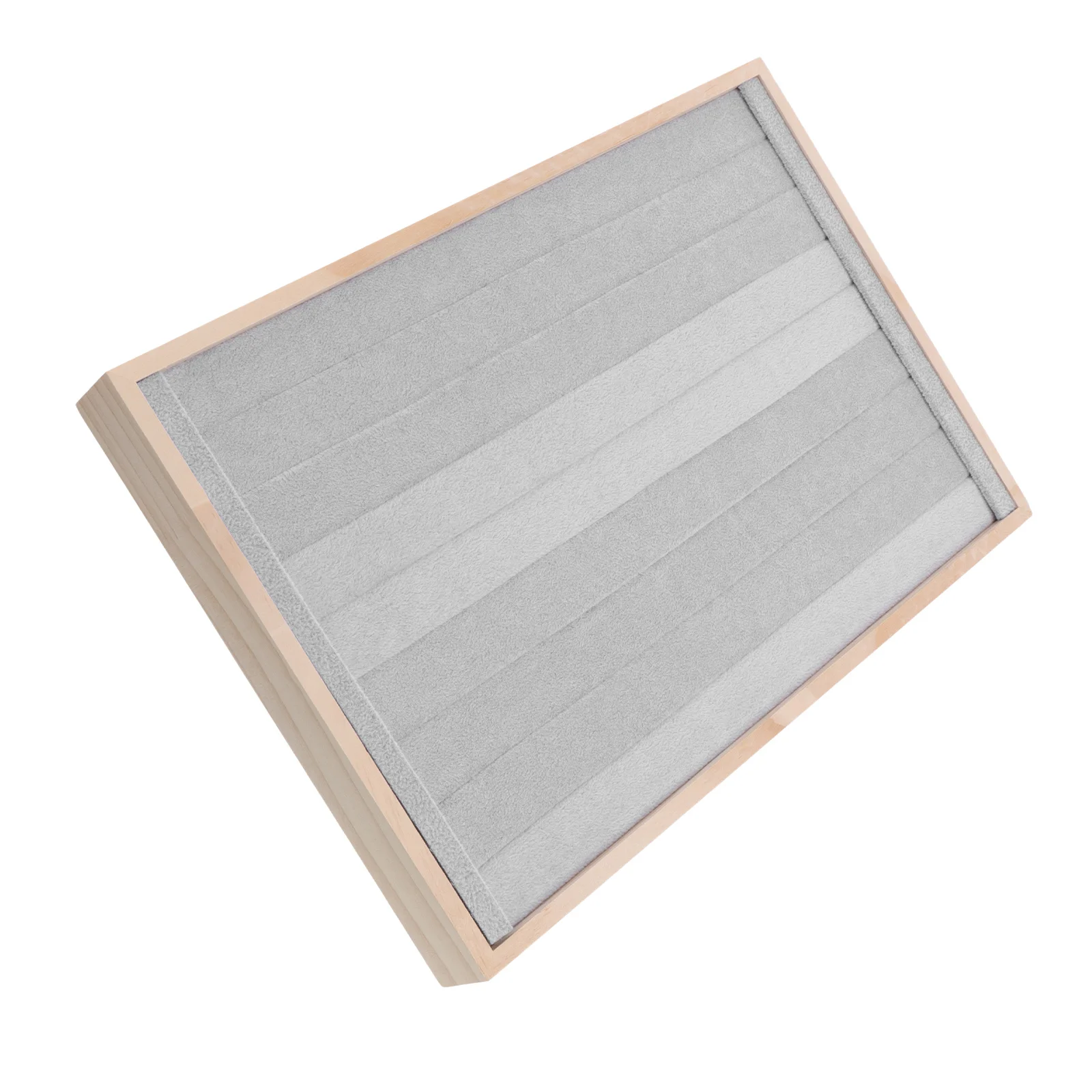 PU Wooden Ring Tray Large Capacity Jewelry Organizer Tray Sponge Protects Rings Display Ring Holder Earring Organizer