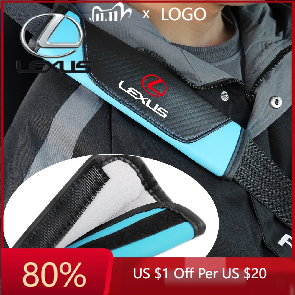 

Новые наклейки для интерьера автомобиля 2026 года, 2 шт., защитные накладки на ремни безопасности, декоративные подушечки для ремней для Lexus CT200h NX300h RX300