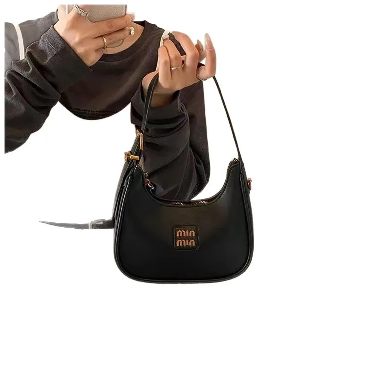 حقيبة هوبو لخريف وشتاء 2025، محفظة تحت الإبط للنساء، حقيبة كتف بسيطة، حقيبة كروس مزخرفة، عتيقة