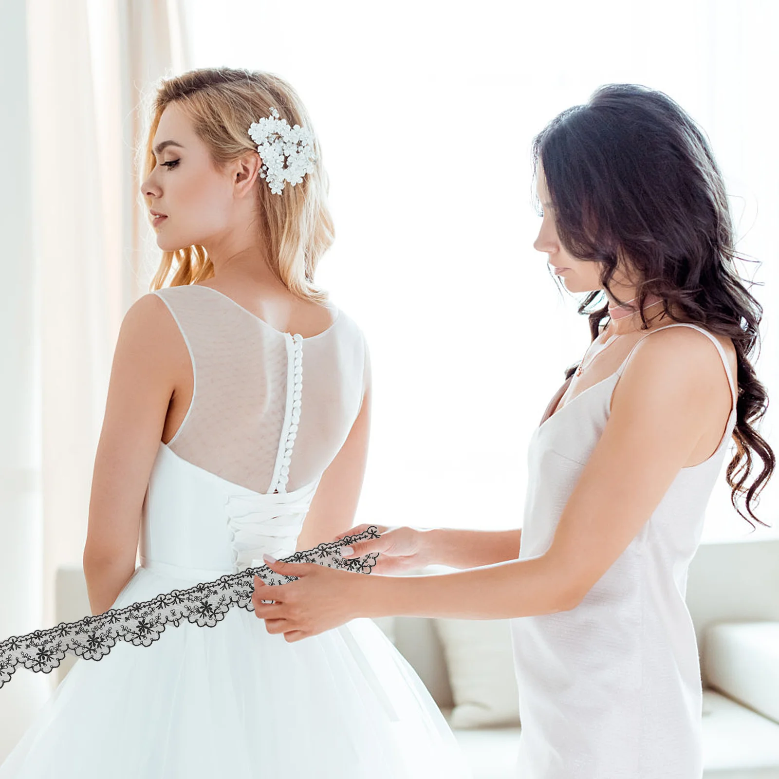 

Lace Trim DIY Material Exquisite Design for Clothing Projects Wear-Resistant Elegant Style Sewing Lace Trim for Crafts