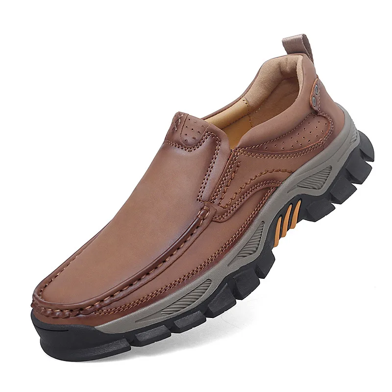 

Кожаная мужская Outdoor oes Большой размер Повседневная кожаная oes с круглым носком и резиновой подошвой Удобная дышащая кожаная внутренняя часть