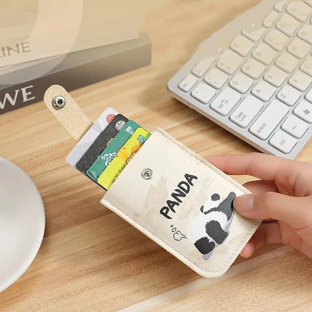 PU Leather Pull Out ID Cards Holder Waterproof Ultra-thin Bank Credit Card Organizer Pouch Chinese Style