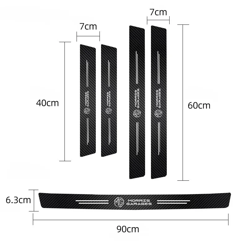 

1/4/5Pcs Carbon Fiber Leather Car Door Sill Protector for MG ZS ZS EV MG4 MG5 MG6 MG7 HS EHS Anti Scratch Wear Resistant Sticker