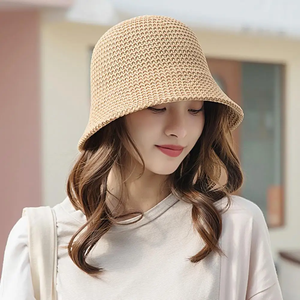 

Summer Women Visor Bucket Hat Fisherman Hat Beach Korean Straw Hat Hand Weaving Panama Girl Fishing Chapeau Sun Hats for Women