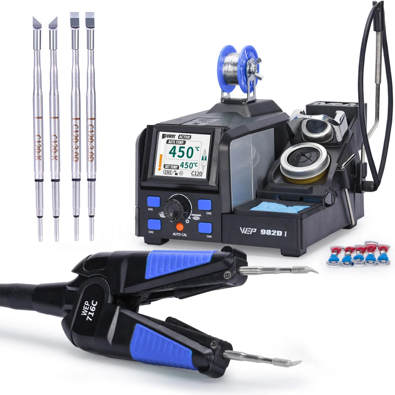 WEP 982D-I Precision Soldering Tweezers Station Micro Soldering Iron Station Dual Solder Iron handle Fast Heating Local Delivery