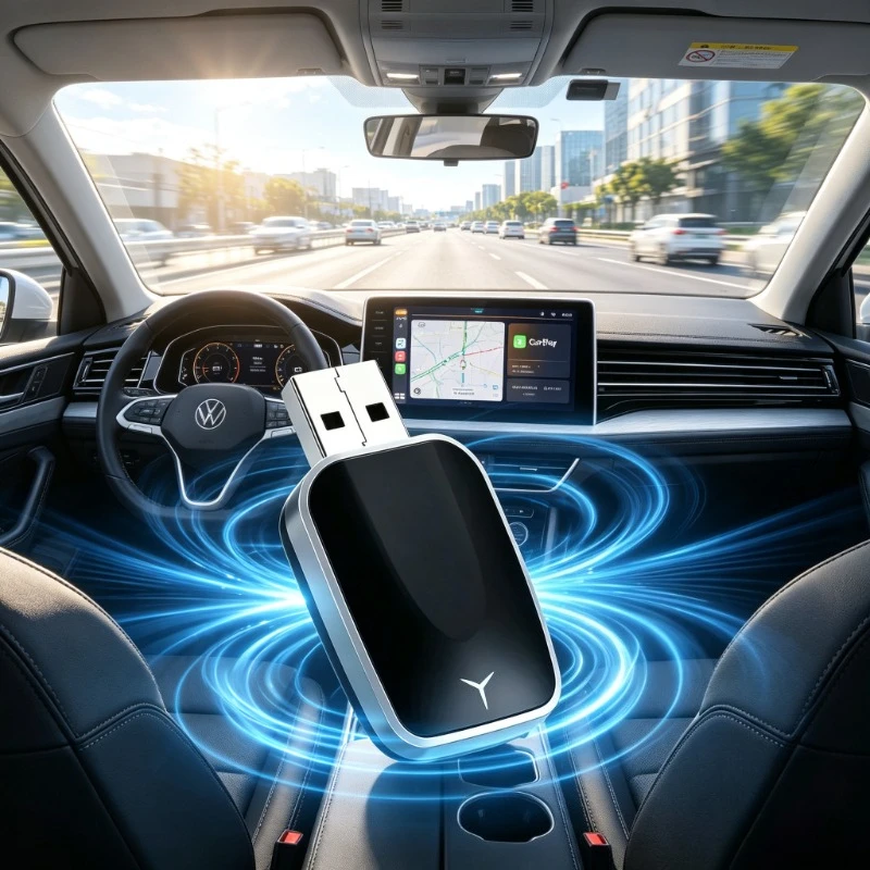 Auto Wireless CarPlay Adapter Bluetooth WiFi Transmission OTA Online Update Easy Installation For Daily Commute Vehicles