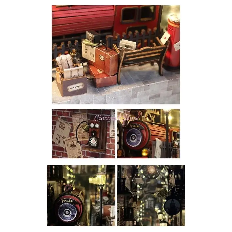 Y1UB – livre en bois fait à main, ensemble artisanal, Puzzle Miniature pour les amateurs d'architecture les projets