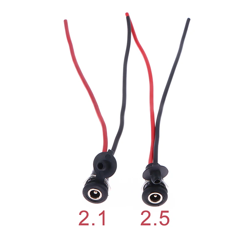 New-1Pc DC Power Female With Cable Wired 5.5 * 2.1 5.5*2.5mm DC Socket High Current All Male Female Power Plug Connector