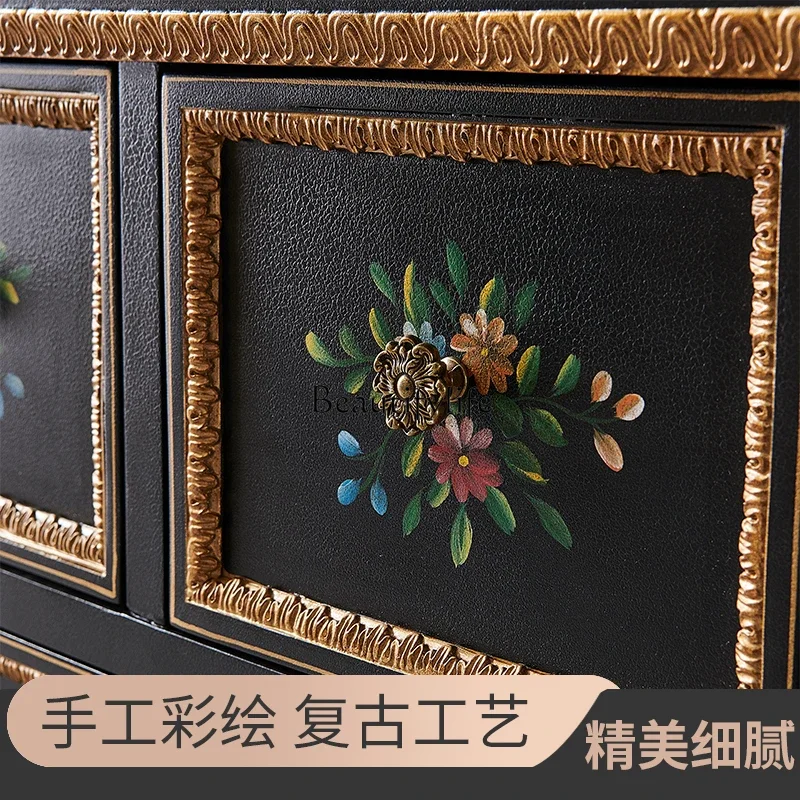 FG10French Spot หรูหรามือทาสีทองฟอยล์ Entrance ตู้ยุโรปไม้ Birch เฟอร์นิเจอร์ Locker