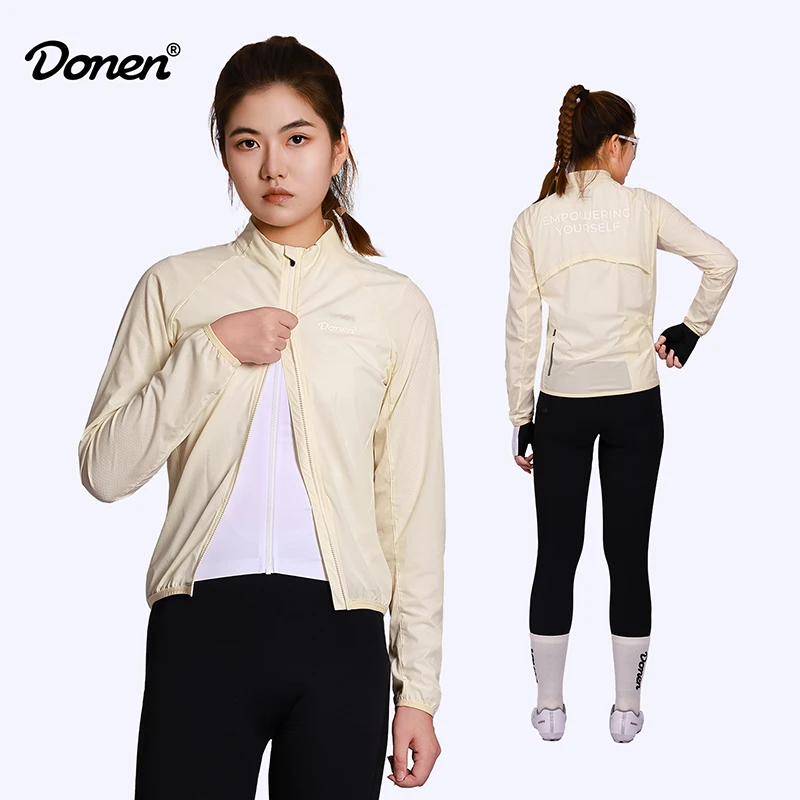 

DONEN Cycling Windbreaker Women Spring Autumn Thin Breathable Quick-Drying Top Clothing MTB Road Bike Long Sleeve Jersey