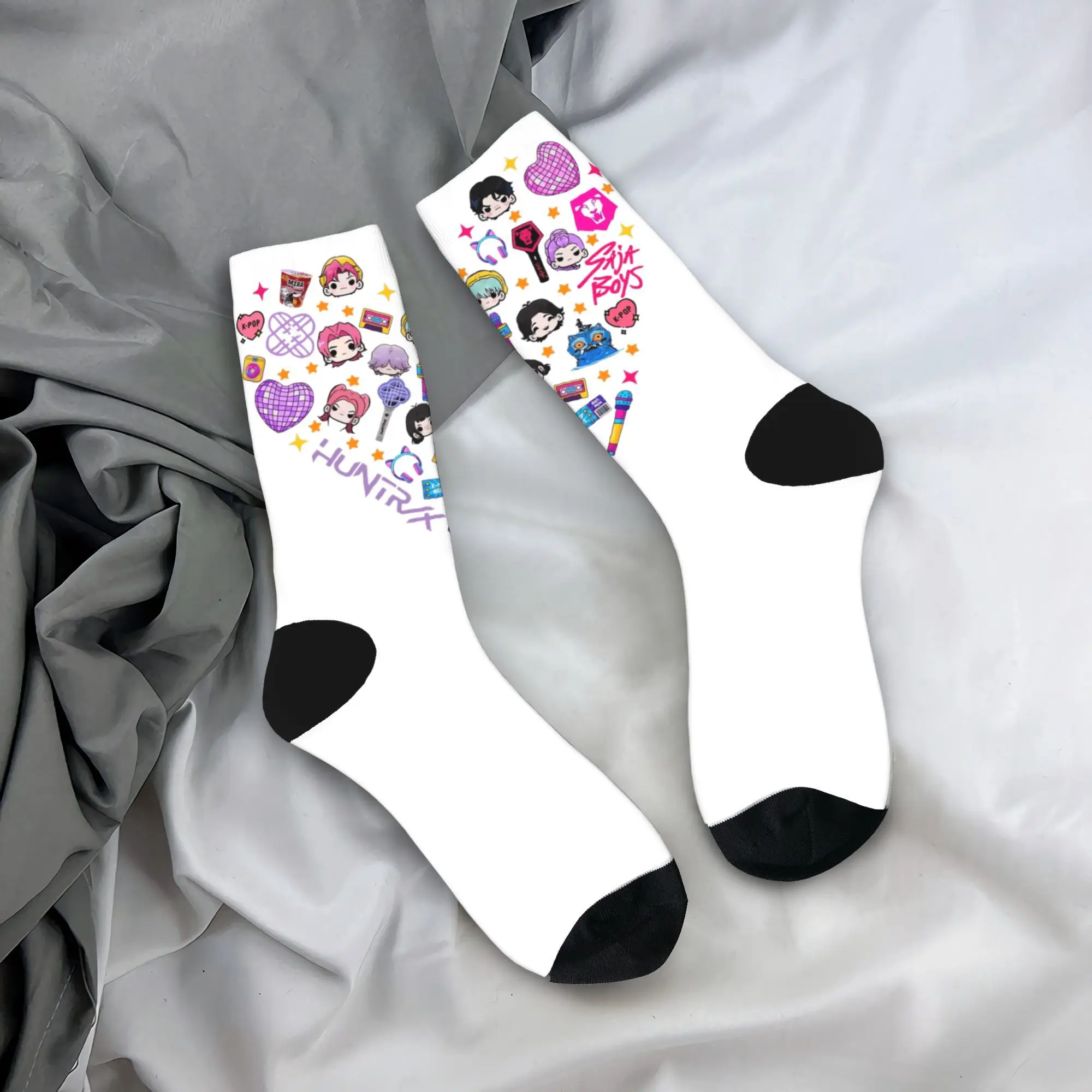 

K-Pop Demon Hunters Saja, чулки для мальчиков, винтажные носки с узором, зимние нескользящие носки, мужские носки высокого качества для спорта на открытом воздухе