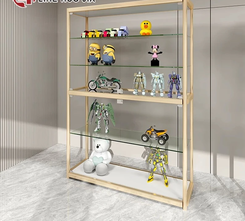 Showcase Storage Cabinet Cosmetics Products Transparent Shelf Glass Display Cabinet