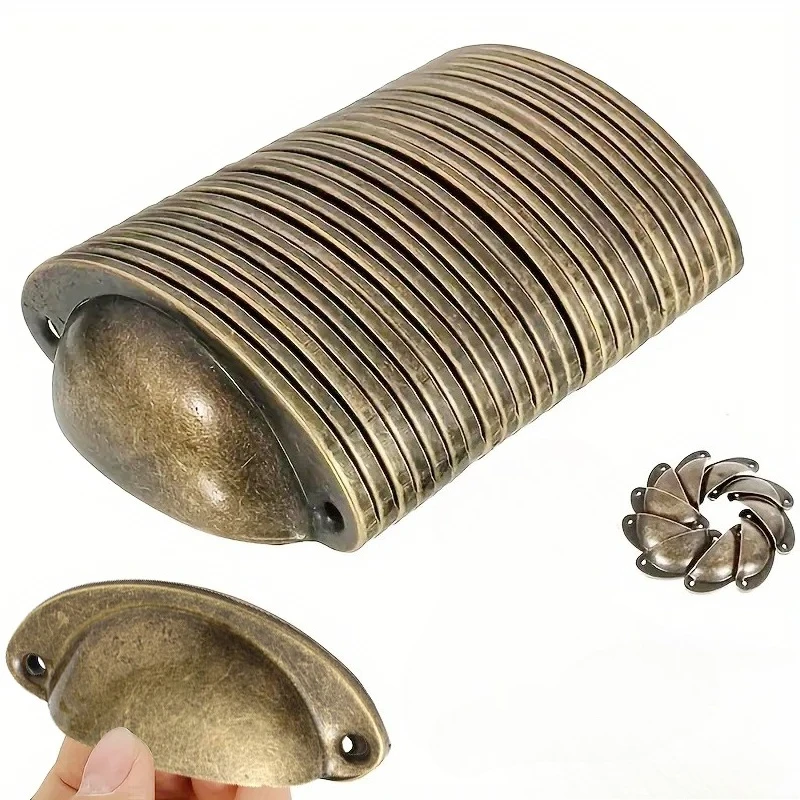 10PC Cabinets Pulls Drawer Knobs Replacement Handles Vintage Shell Handles For Furniture Cupboard Closet Door Furniture Hardware
